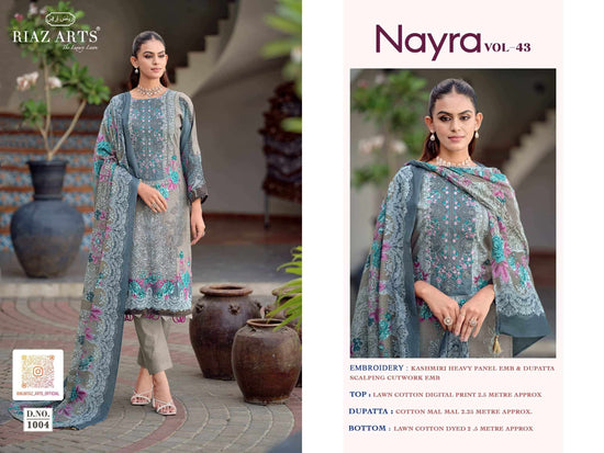 Riaz Arts Nayra Vol 43 Pure Cotton Dress Material