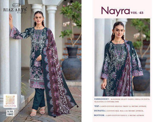 Riaz Arts Nayra Vol 43 Pure Cotton Dress Material