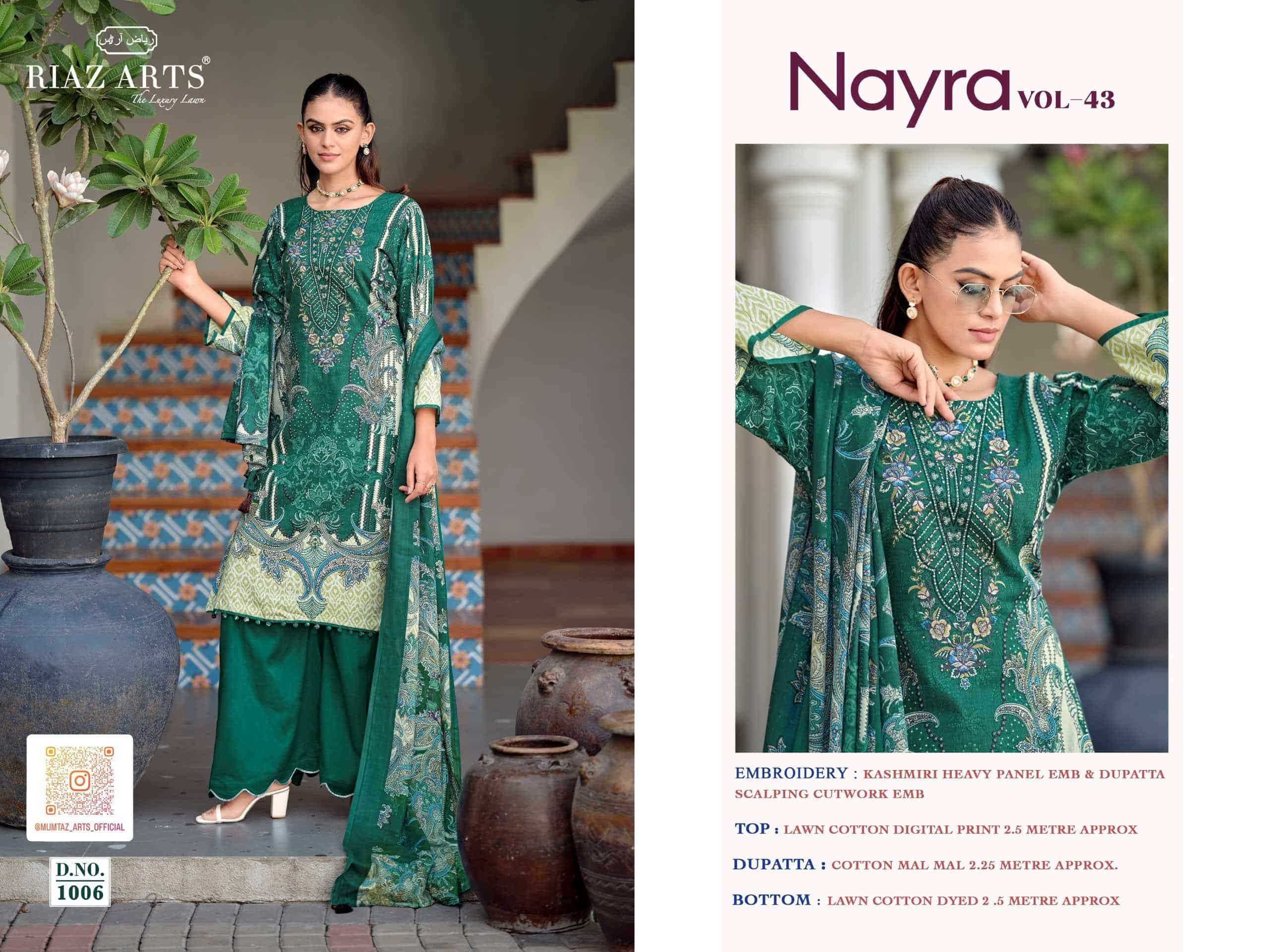 Riaz Arts Nayra Vol 43 Pure Cotton Dress Material