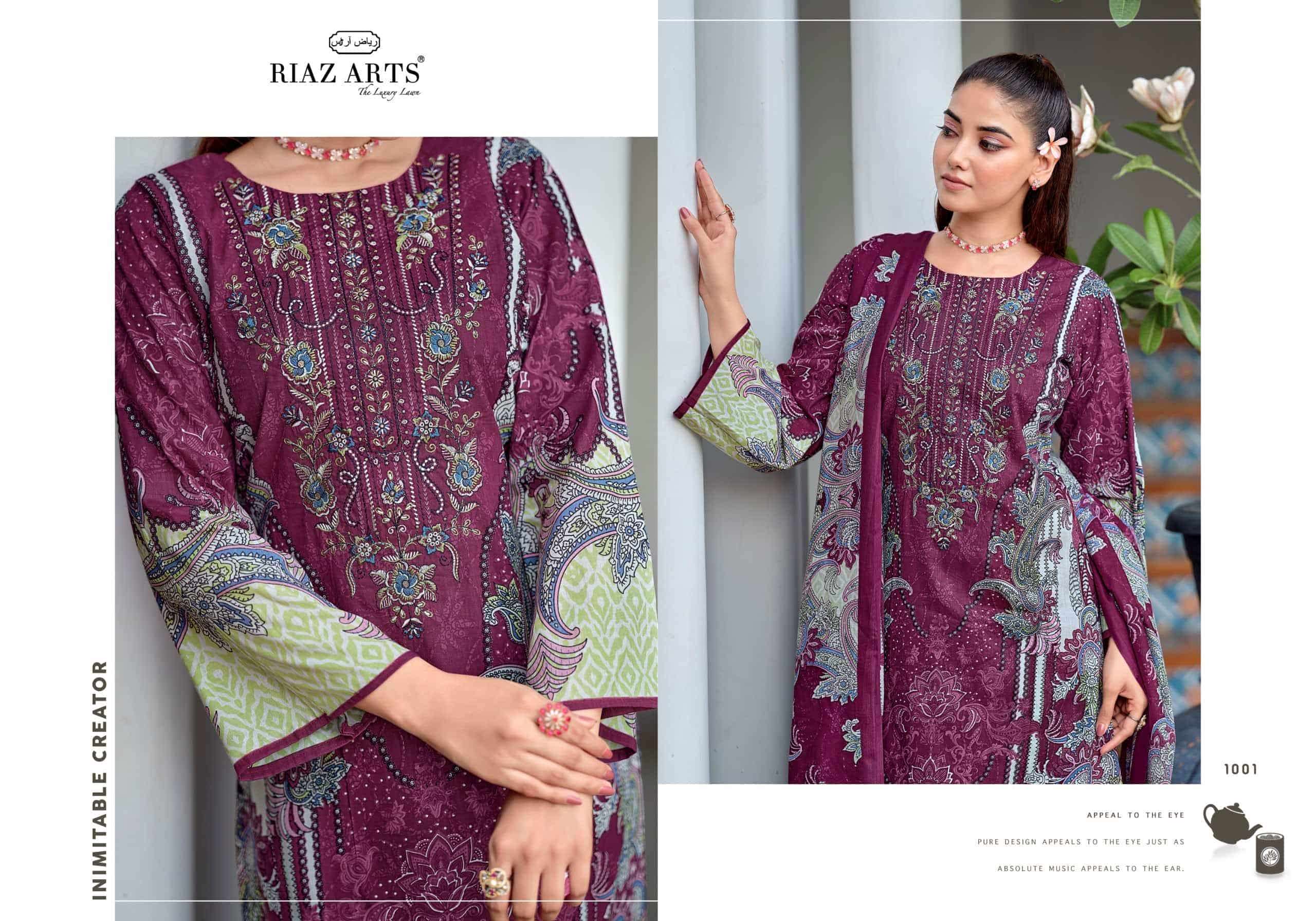 Riaz Arts Nayra Vol 43 Pure Cotton Dress Material