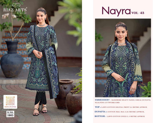 Riaz Arts Nayra Vol 43 Pure Cotton Dress Material