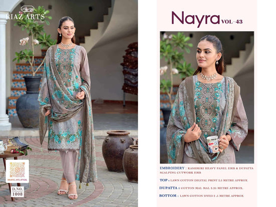 Riaz Arts Nayra Vol 43 Pure Cotton Dress Material