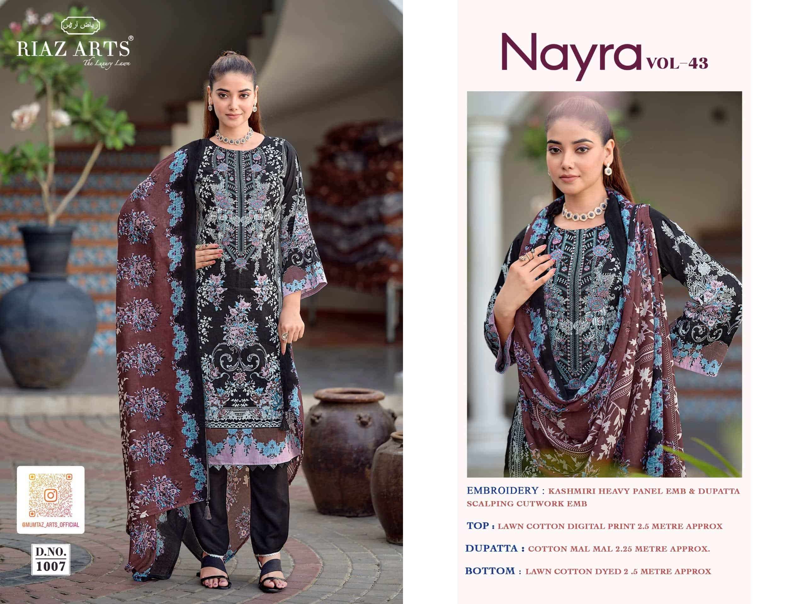 Riaz Arts Nayra Vol 43 Pure Cotton Dress Material