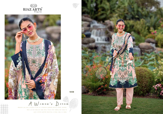 Riaz Arts Nayra Vol 44 Pure Cotton Embroidered Dress Material