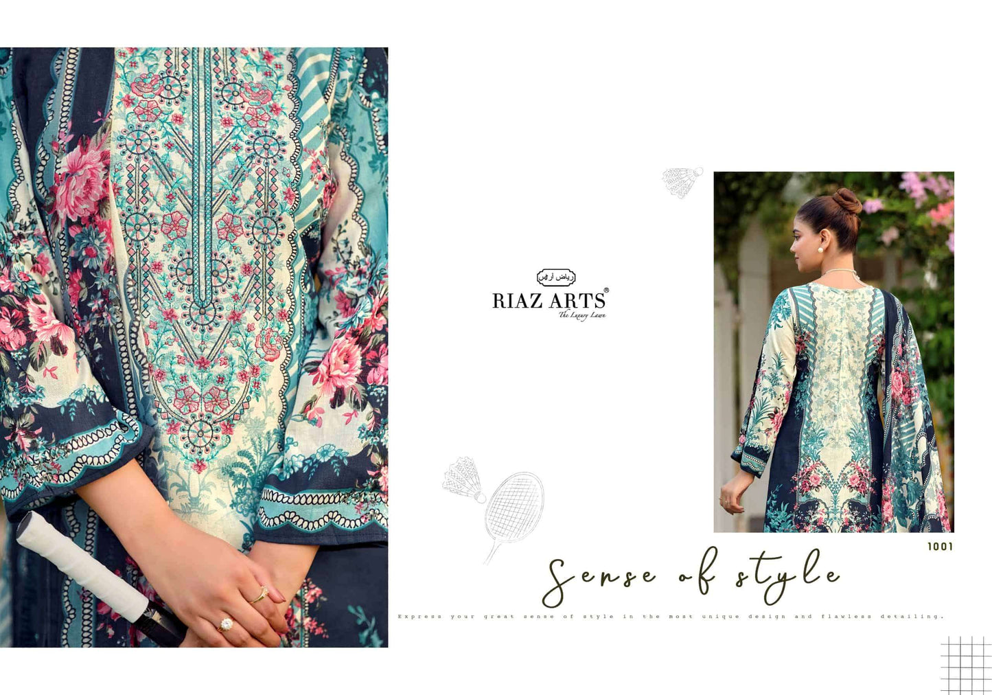 Riaz Arts Nayra Vol 44 Pure Cotton Embroidered Dress Material