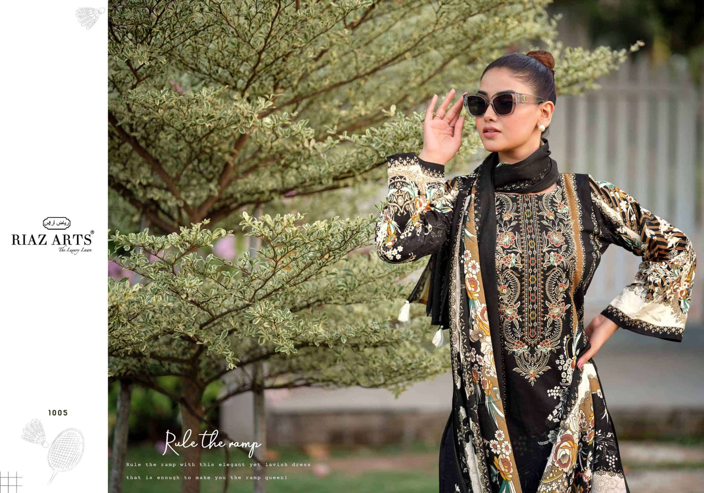 Riaz Arts Nayra Vol 44 Pure Cotton Embroidered Dress Material