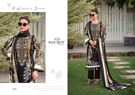Riaz Arts Nayra Vol 44 Pure Cotton Embroidered Dress Material - Amrah Wholesale
