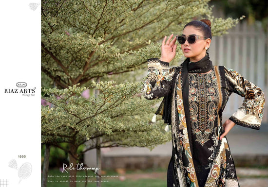 Riaz Arts Nayra Vol 44 Pure Cotton Embroidered Dress Material - Amrah Wholesale