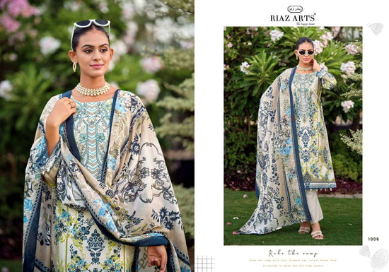 Riaz Arts Nayra Vol 44 Pure Cotton Embroidered Dress Material - Amrah Wholesale