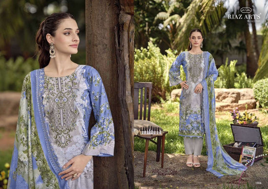 Riaz Arts Rehmat Lawn Cotton Embroidered Dress Material - Amrah Wholesale