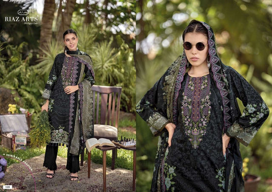 Riaz Arts Rehmat Lawn Cotton Embroidered Dress Material - Amrah Wholesale