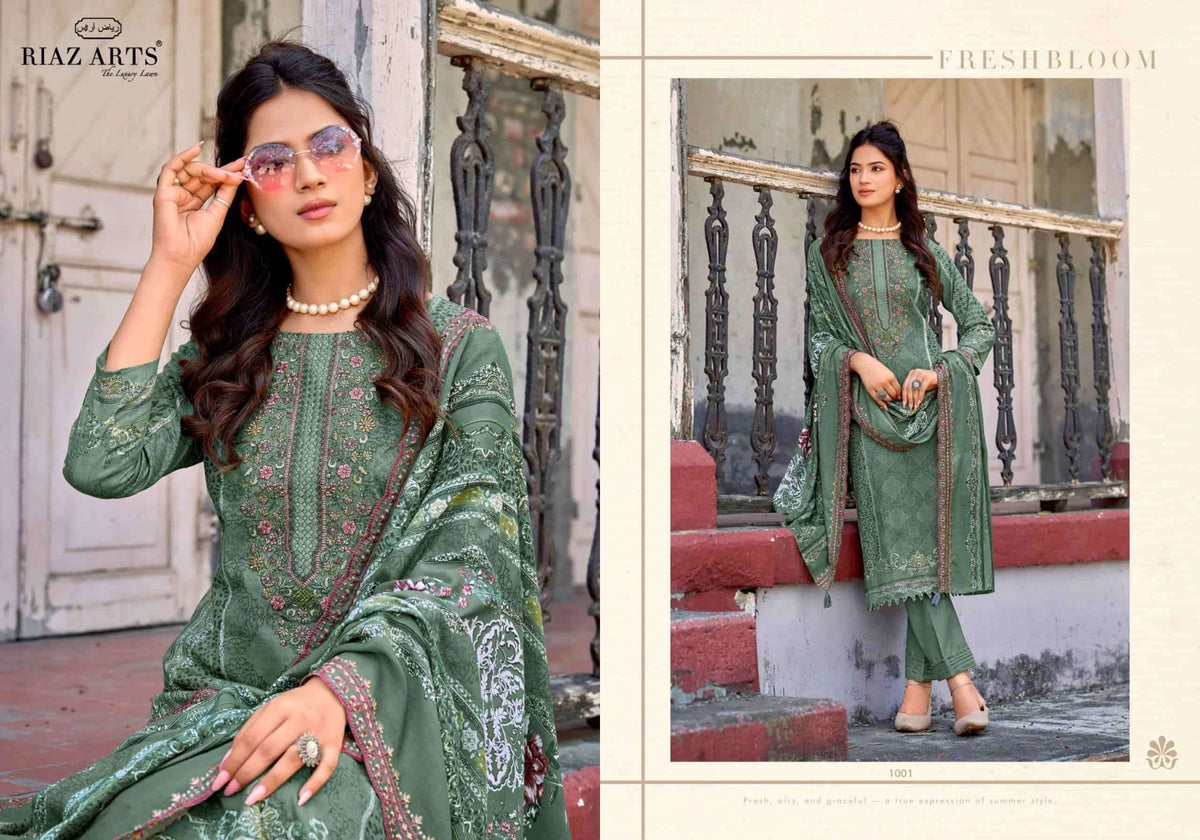 Riaz Arts Surbhi Bin Saeed Hit List Vol 20 Lawn Cotton Pakistani Suit - Amrah Wholesale