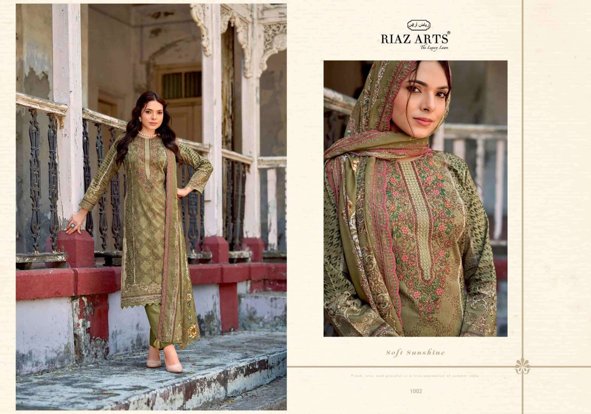 Riaz Arts Surbhi Bin Saeed Hit List Vol 20 Lawn Cotton Pakistani Suit - Amrah Wholesale