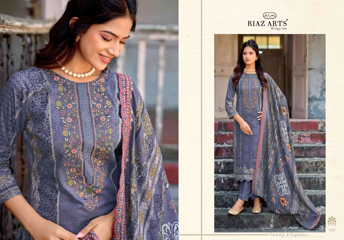 Riaz Arts Surbhi Bin Saeed Hit List Vol 20 Lawn Cotton Pakistani Suit - Amrah Wholesale