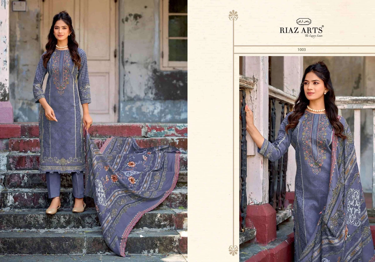 Riaz Arts Surbhi Bin Saeed Hit List Vol 20 Lawn Cotton Pakistani Suit - Amrah Wholesale