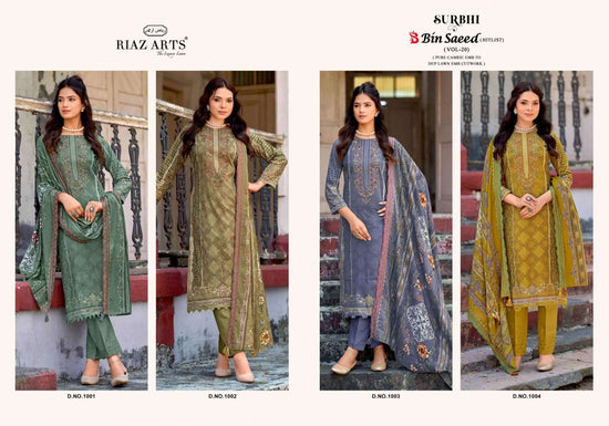 Riaz Arts Surbhi Bin Saeed Hit List Vol 20 Lawn Cotton Pakistani Suit - Amrah Wholesale