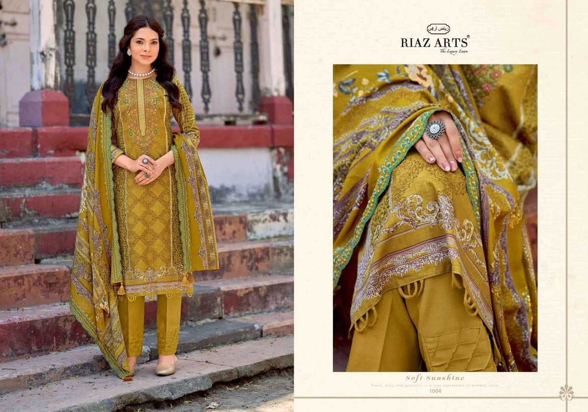 Riaz Arts Surbhi Bin Saeed Hit List Vol 20 Lawn Cotton Pakistani Suit - Amrah Wholesale