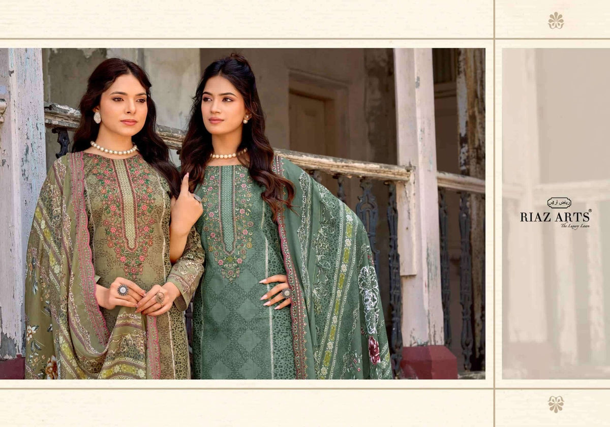 Riaz Arts Surbhi Bin Saeed Hit List Vol 20 Lawn Cotton Pakistani Suit - Amrah Wholesale