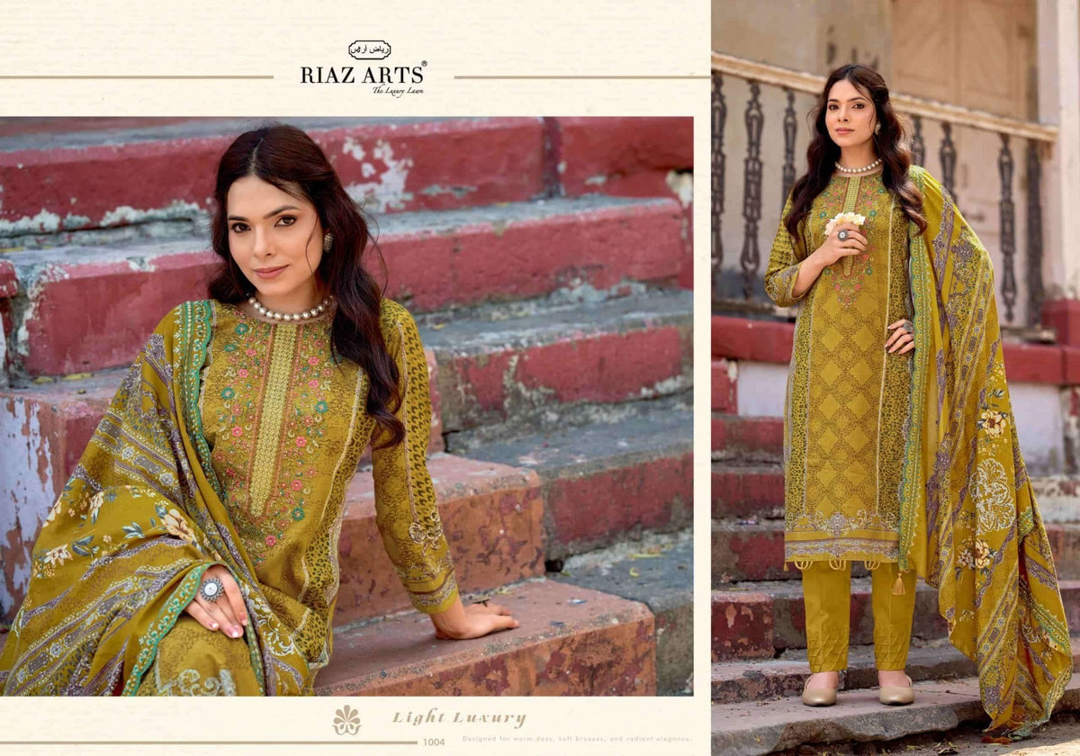 Riaz Arts Surbhi Bin Saeed Hit List Vol 20 Lawn Cotton Pakistani Suit - Amrah Wholesale
