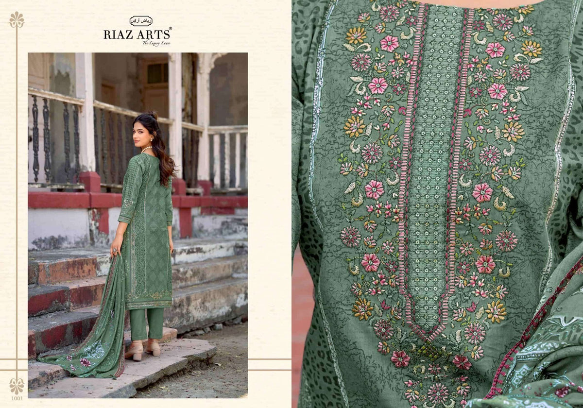 Riaz Arts Surbhi Bin Saeed Hit List Vol 20 Lawn Cotton Pakistani Suit - Amrah Wholesale