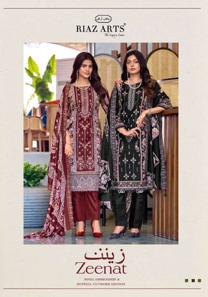 Riaz Arts Zeenat Lawn Cotton Embroidered Pakistani Suit - Amrah Wholesale