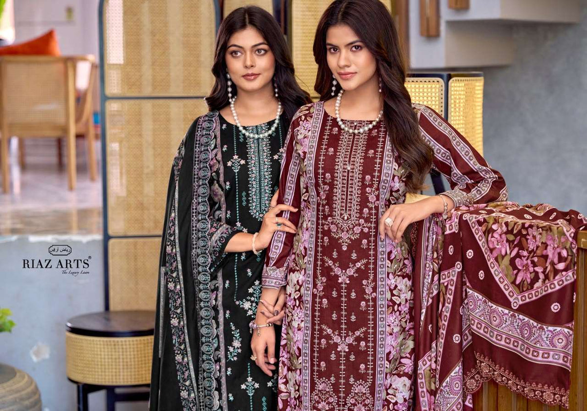Riaz Arts Zeenat Lawn Cotton Embroidered Pakistani Suit