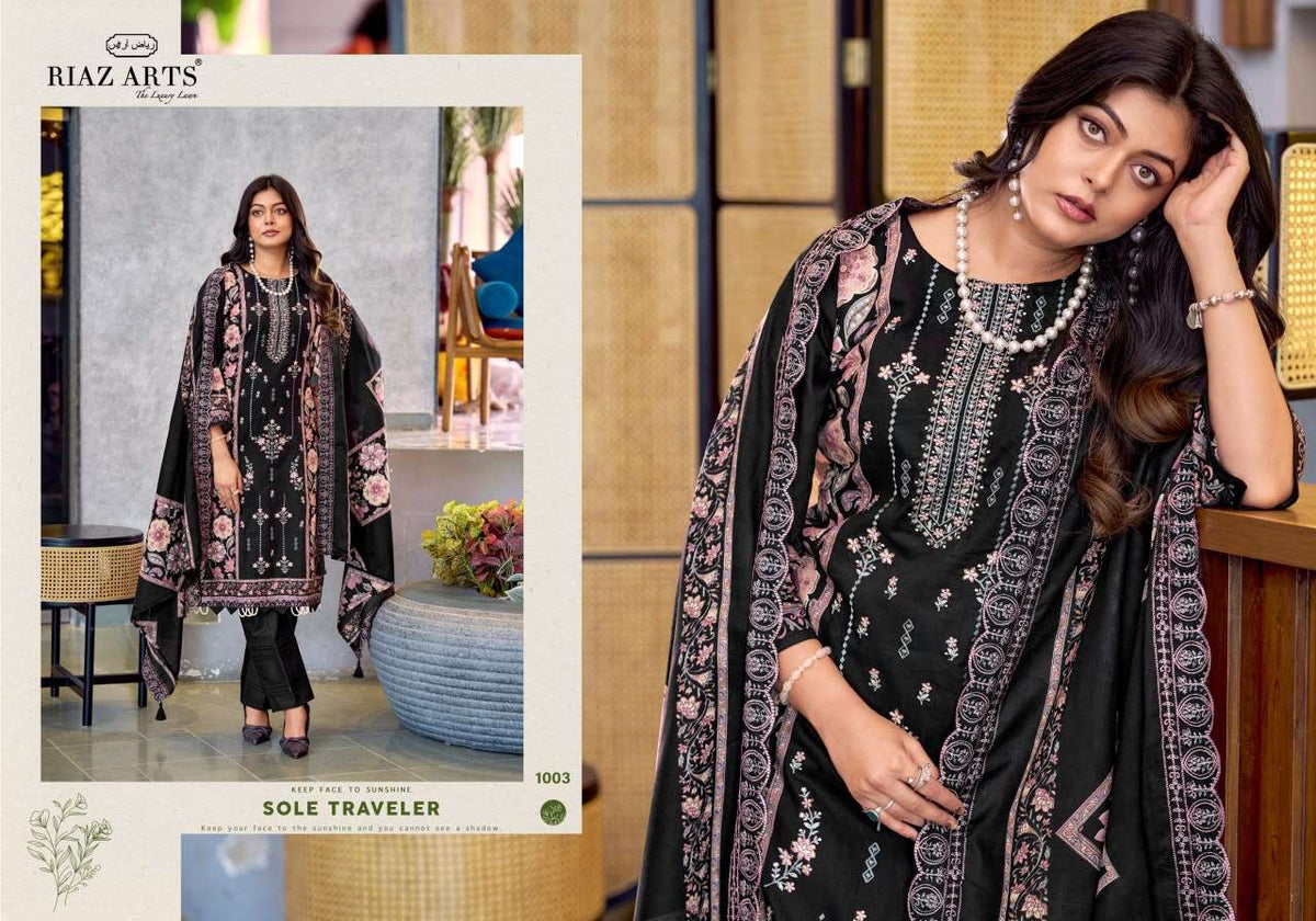 Riaz Arts Zeenat Lawn Cotton Embroidered Pakistani Suit