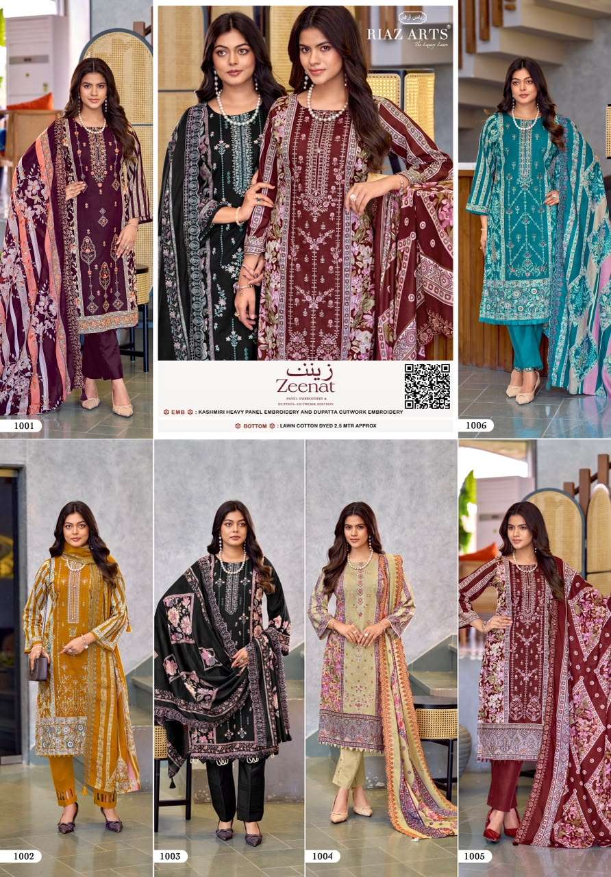 Riaz Arts Zeenat Lawn Cotton Embroidered Pakistani Suit