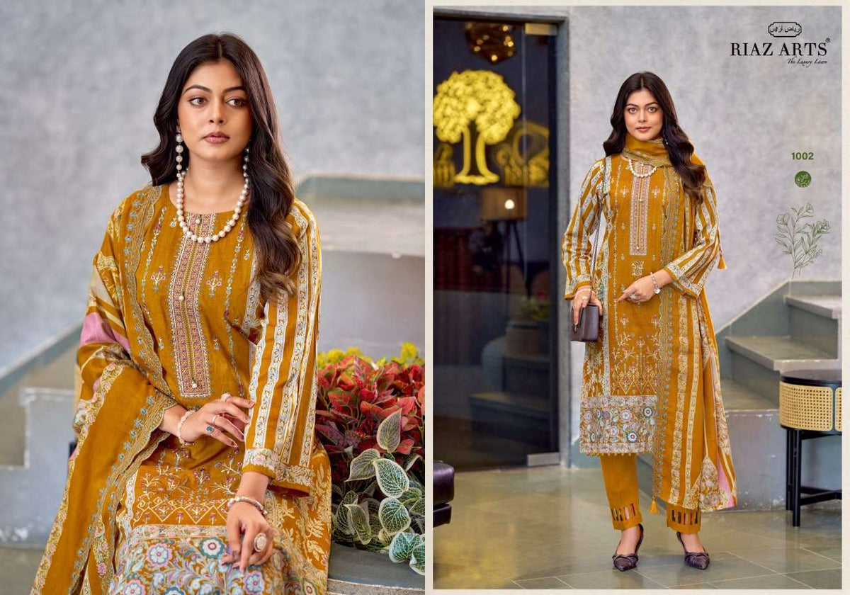 Riaz Arts Zeenat Lawn Cotton Embroidered Pakistani Suit