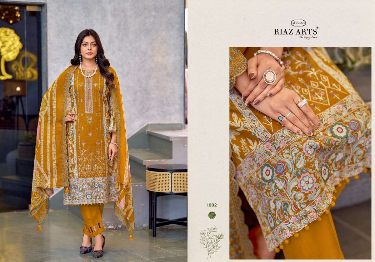 Riaz Arts Zeenat Lawn Cotton Embroidered Pakistani Suit