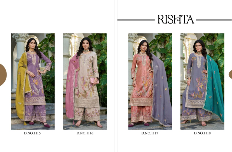 Rishta 1115 To 1118 Simar Embroidered Pakistani Suit Set