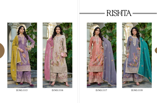 Rishta 1115 To 1118 Simar Embroidered Pakistani Suit Set