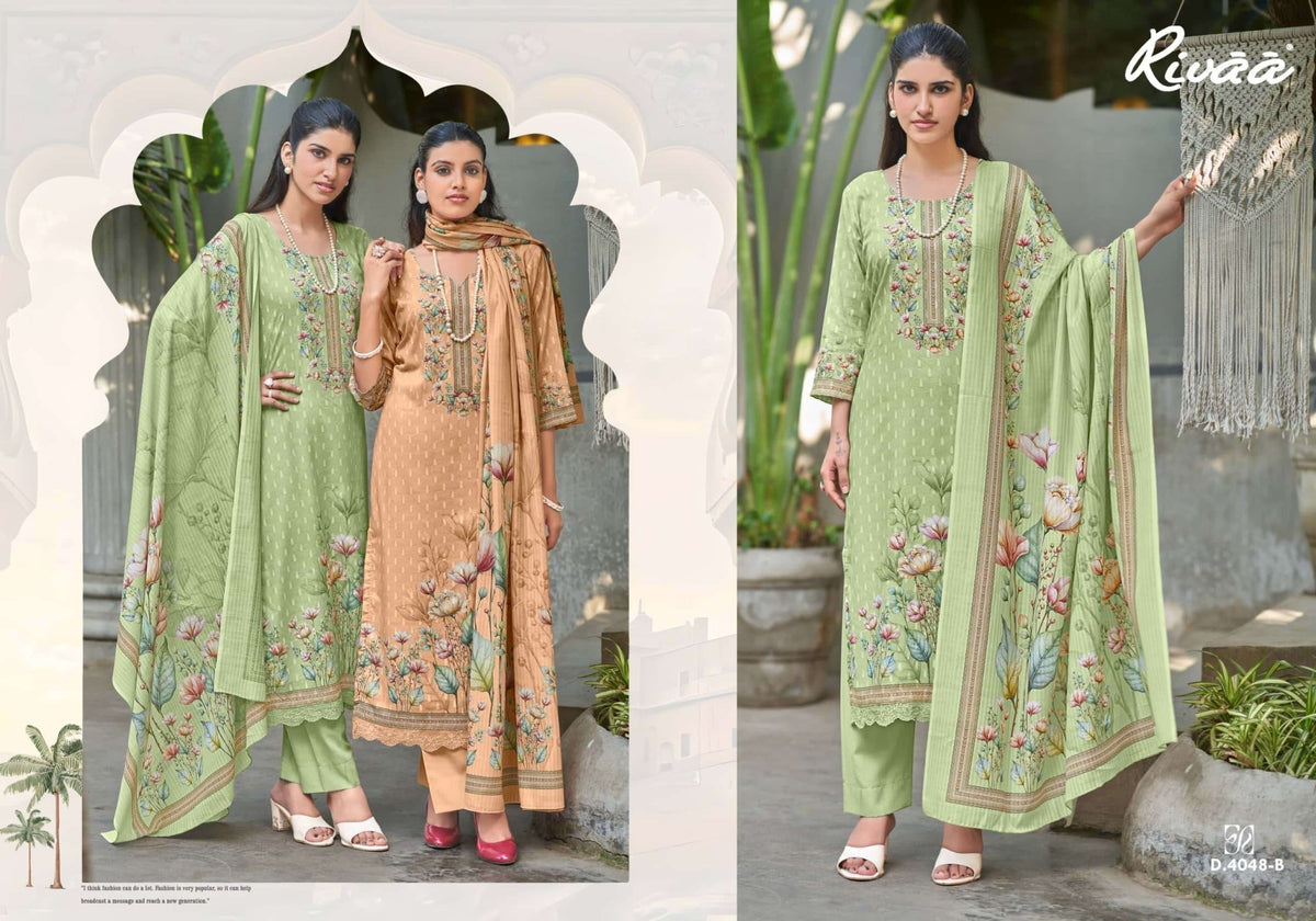 Rivaa Ayena Cotton Digital Printed Dress Material - Amrah Wholesale