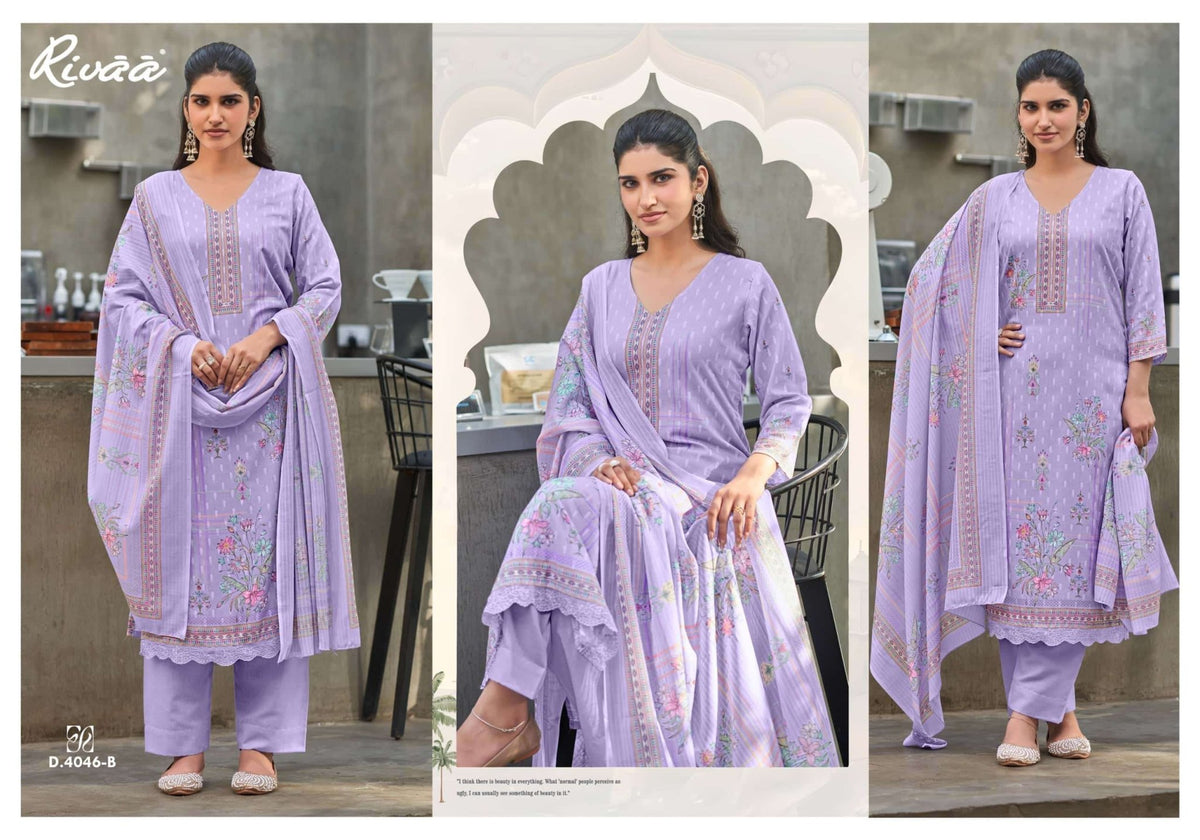 Rivaa Ayena Cotton Digital Printed Dress Material - Amrah Wholesale