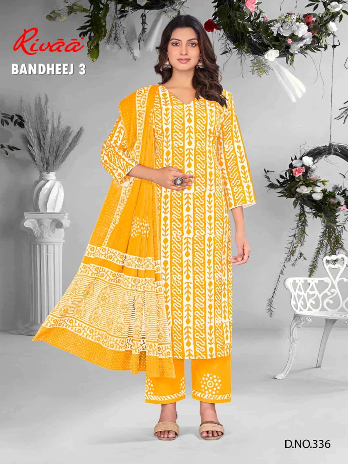 Rivaa Bandheej Vol 3 Cotton Dress Material - Amrah Wholesale