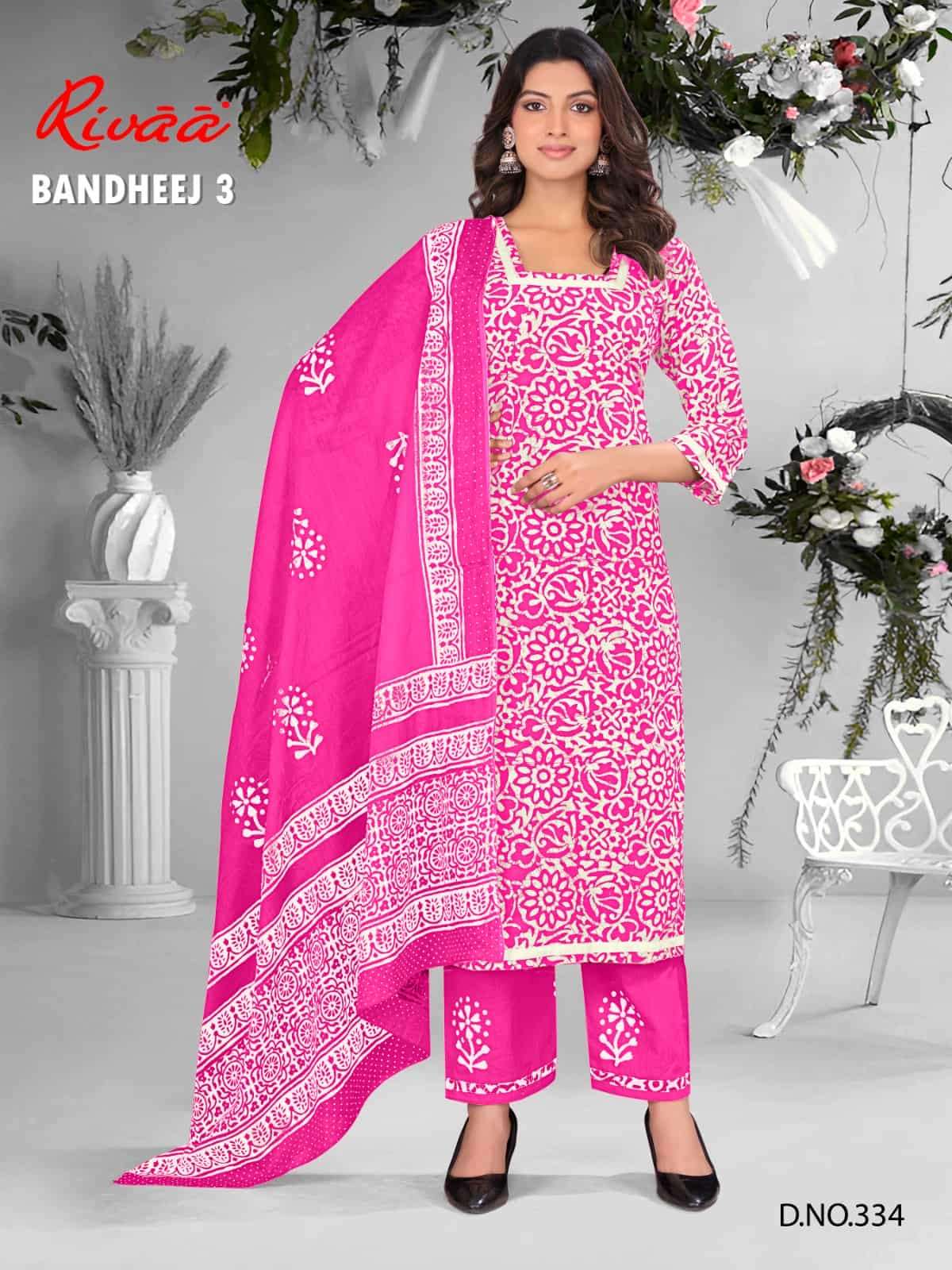 Rivaa Bandheej Vol 3 Cotton Dress Material - Amrah Wholesale