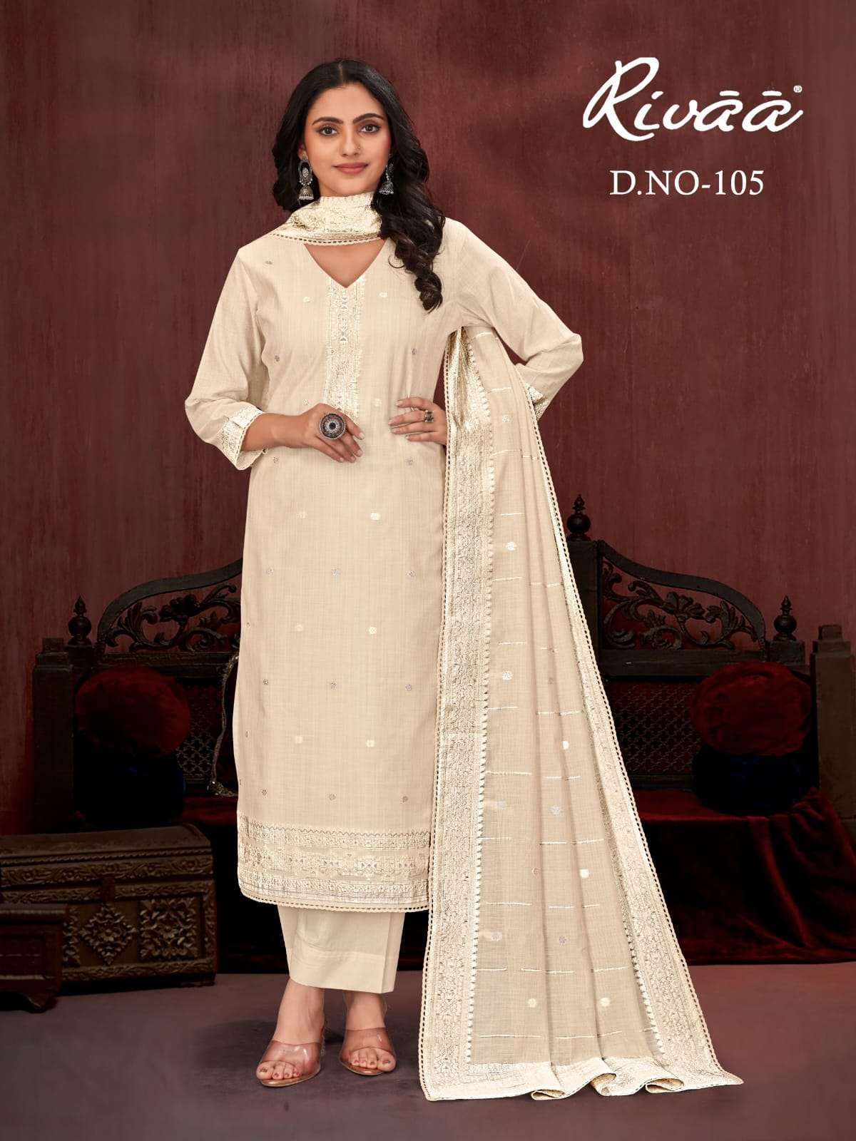 Rivaa D - 105 To 108 Jamdani Jacquard Pakistani Suit - Amrah Wholesale