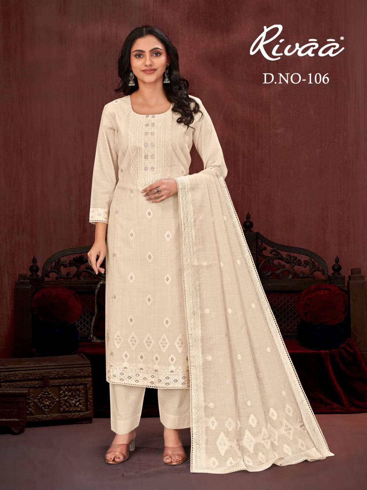 Rivaa D - 105 To 108 Jamdani Jacquard Pakistani Suit - Amrah Wholesale