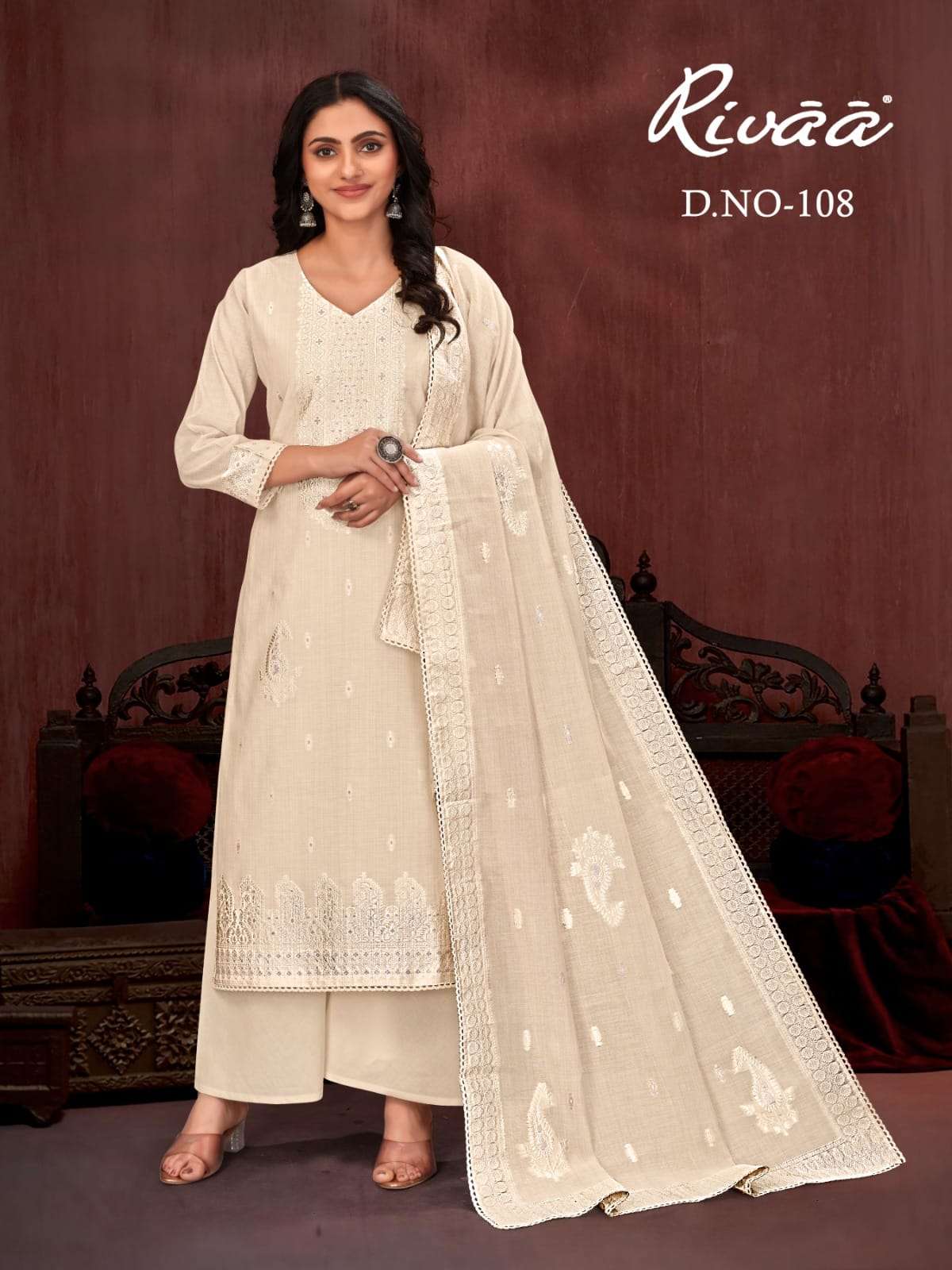Rivaa D - 105 To 108 Jamdani Jacquard Pakistani Suit - Amrah Wholesale