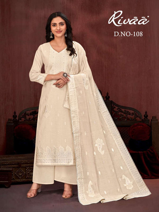 Rivaa D - 105 To 108 Jamdani Jacquard Pakistani Suit - Amrah Wholesale