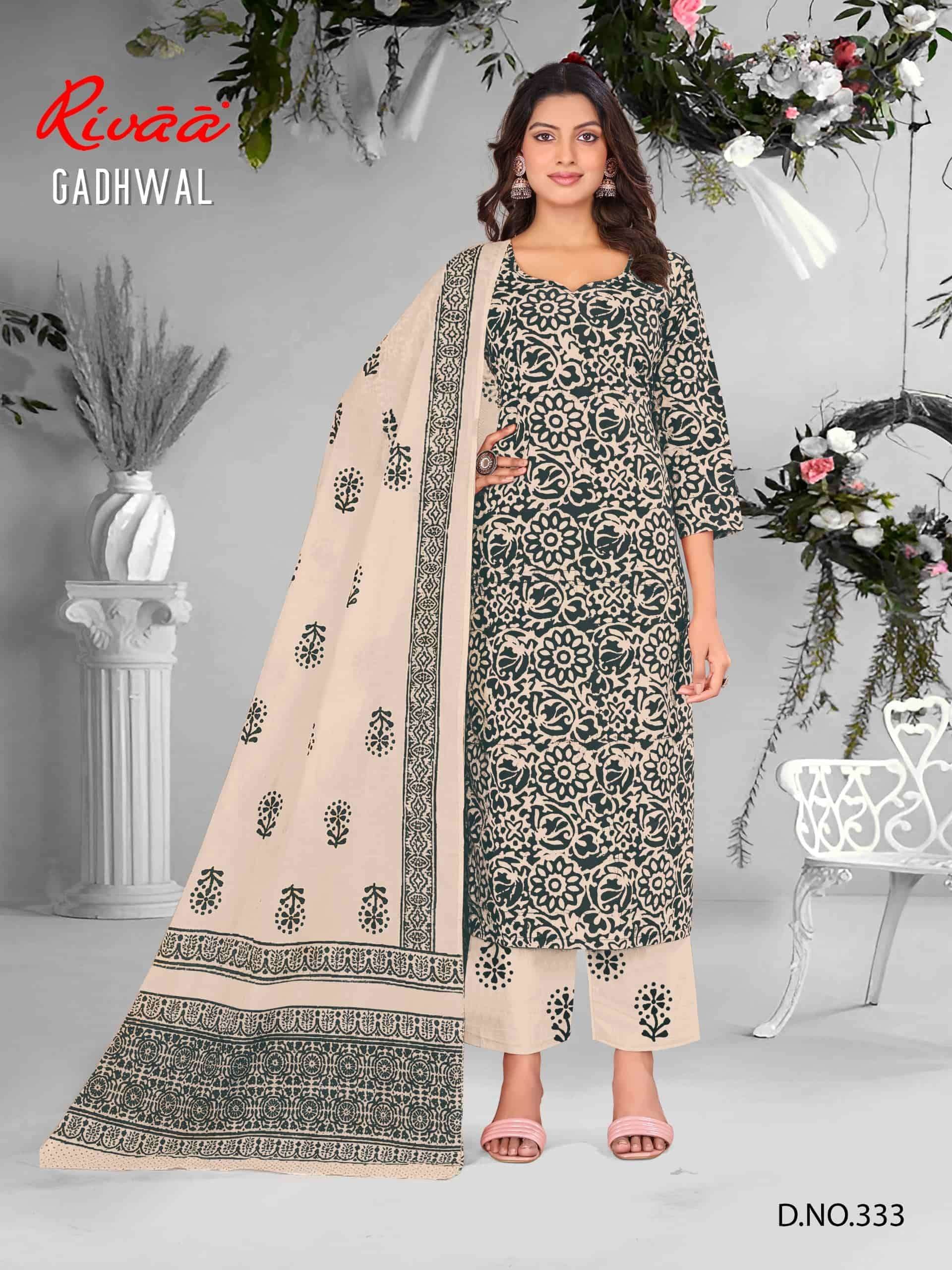 Rivaa Gadhwal Digital Printed Cotton Dress Material