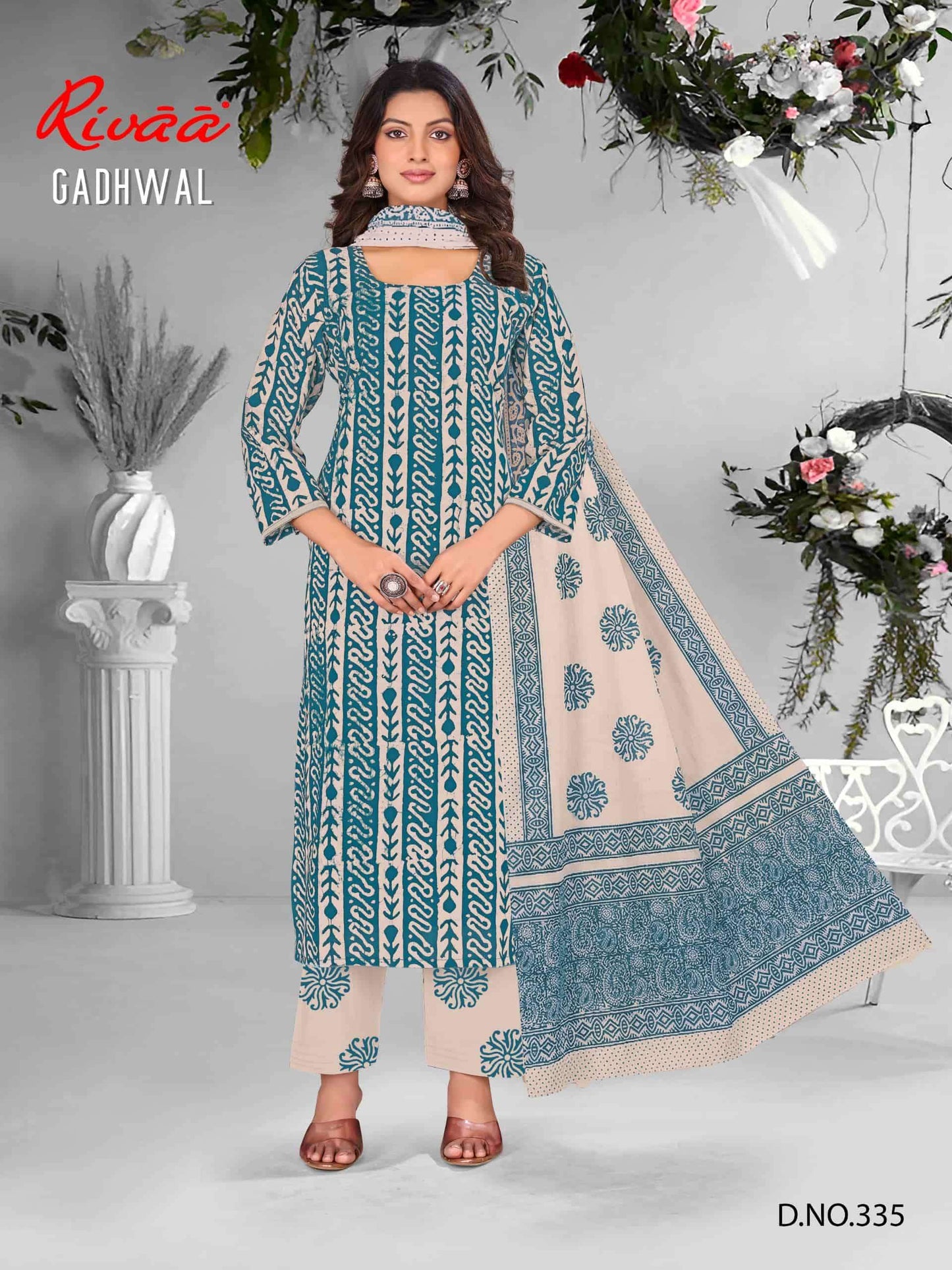 Rivaa Gadhwal Digital Printed Cotton Dress Material