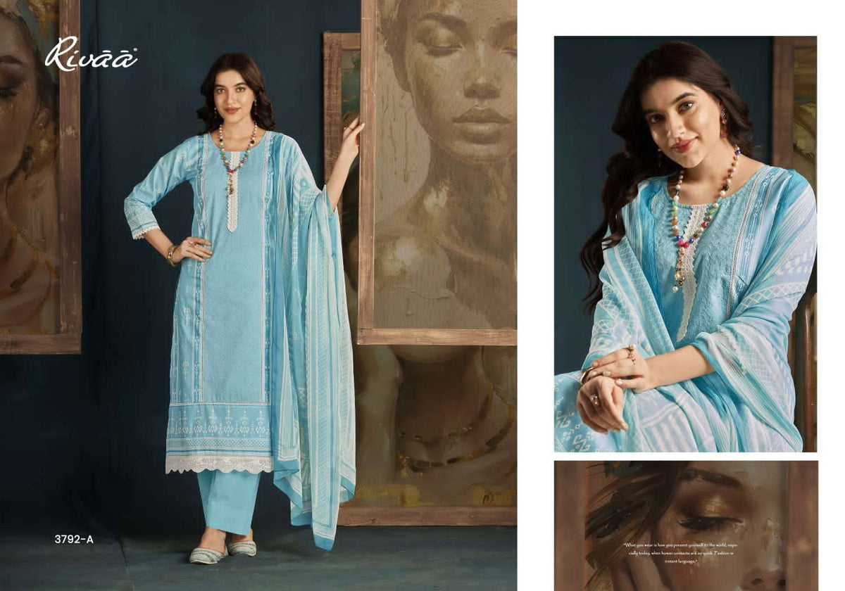 Rivaa Irina Italian Lawn Dress Material - Amrah Wholesale