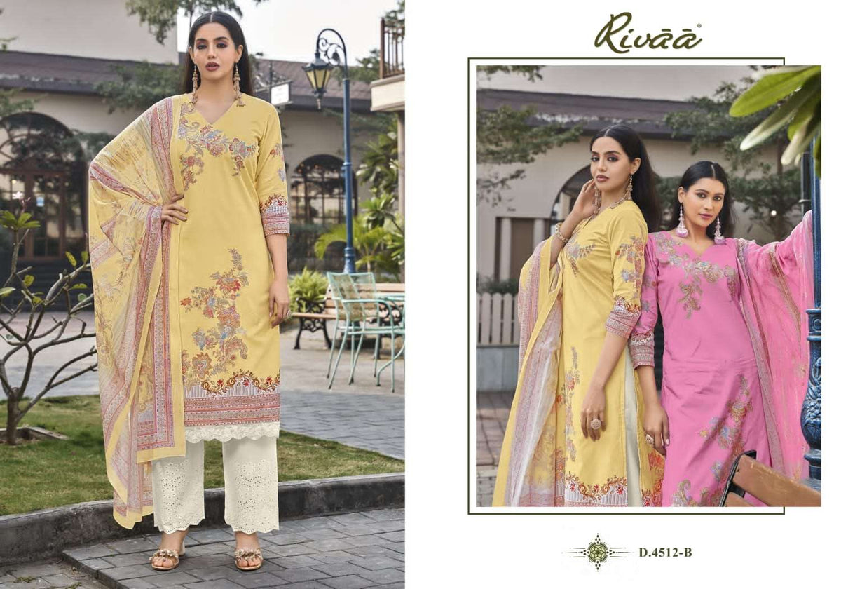 Rivaa Lucy Vol 2 Premium Italian Lawn Dress Material Wholesale - Amrah Wholesale