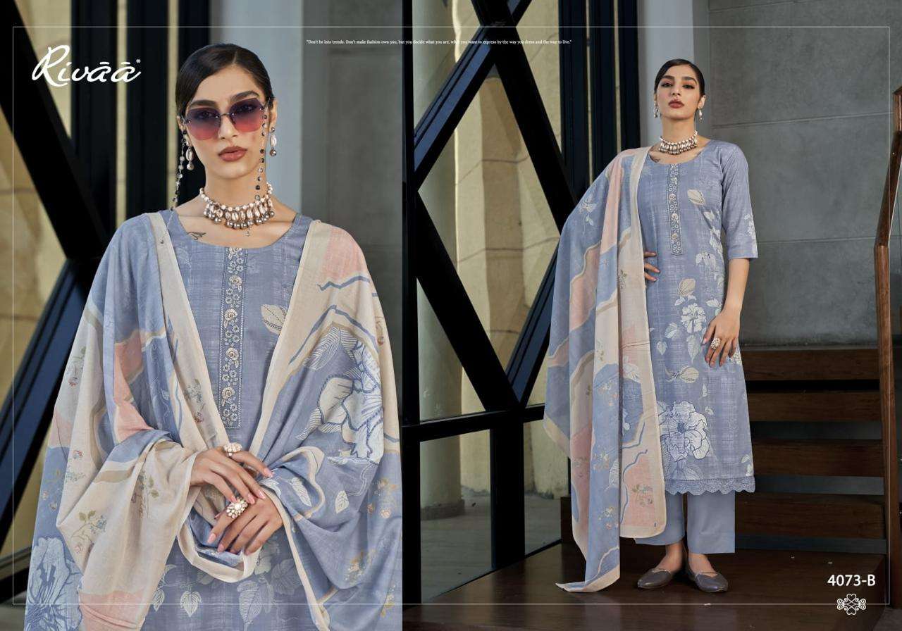 Rivaa Masha Pure Italian Lawn Digital Printed Dress Material - Amrah Wholesale