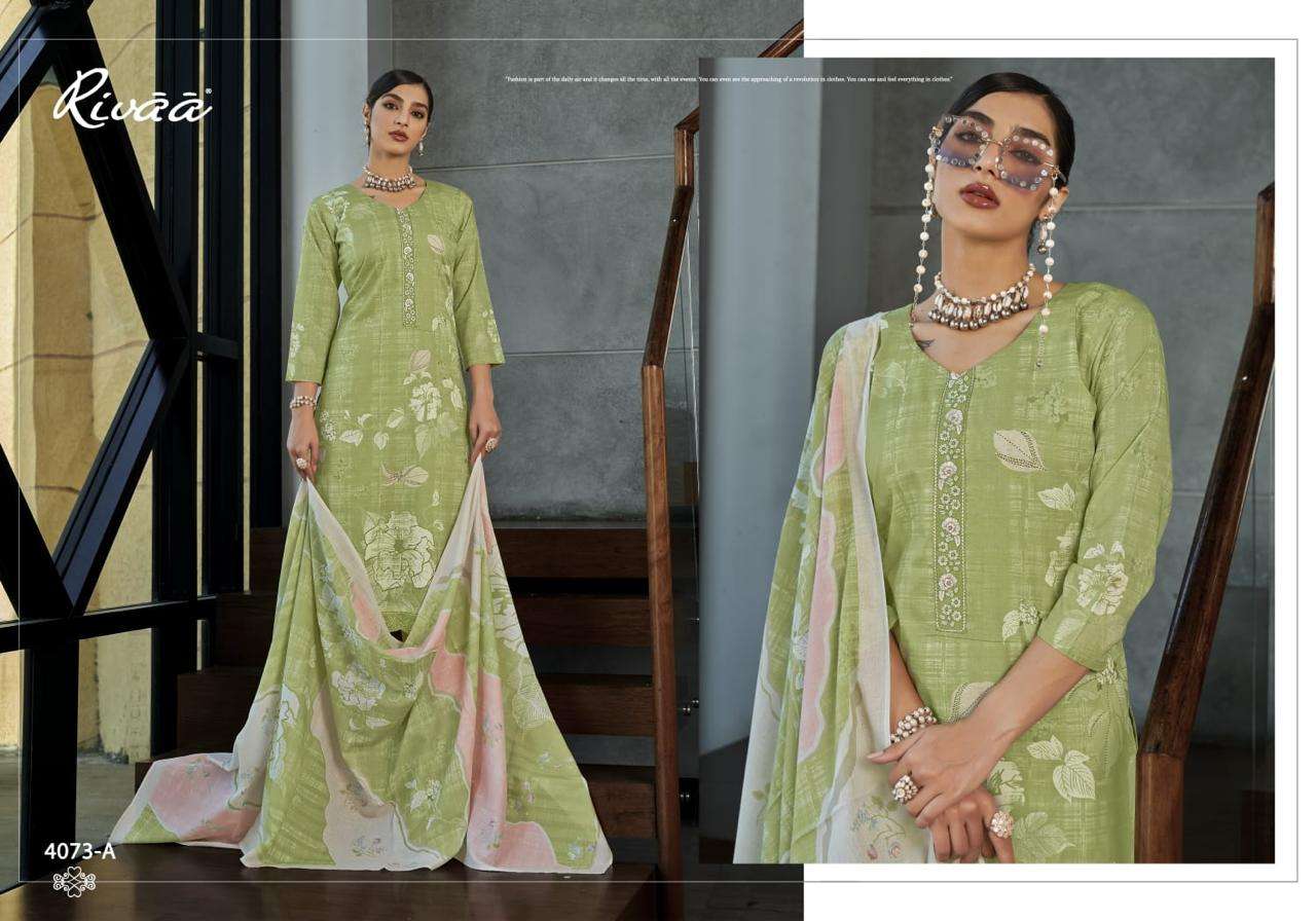 Rivaa Masha Pure Italian Lawn Digital Printed Dress Material - Amrah Wholesale