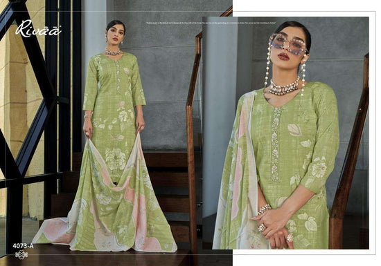 Rivaa Masha Pure Italian Lawn Digital Printed Dress Material - Amrah Wholesale
