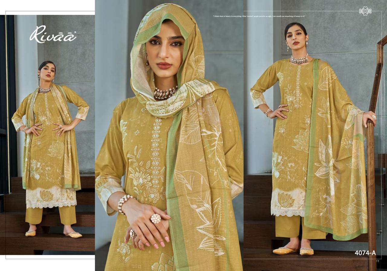 Rivaa Masha Pure Italian Lawn Digital Printed Dress Material - Amrah Wholesale