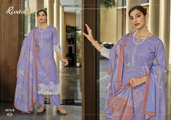 Rivaa Masha Pure Italian Lawn Digital Printed Dress Material - Amrah Wholesale