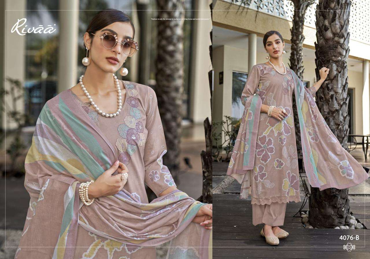 Rivaa Masha Pure Italian Lawn Digital Printed Dress Material - Amrah Wholesale
